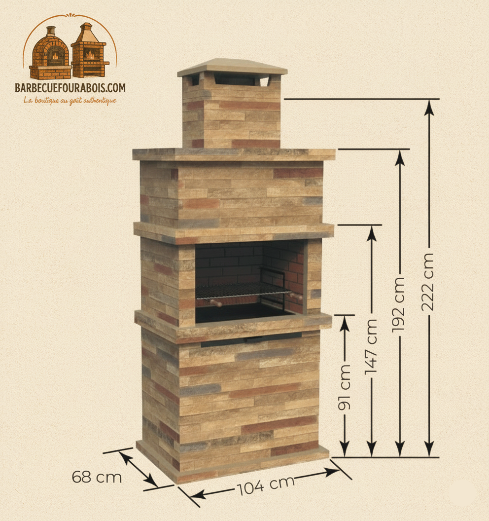 Grill aus rekonstituiertem Stein Rocca 470 – Massives Design & mediterrane Rustikalität
