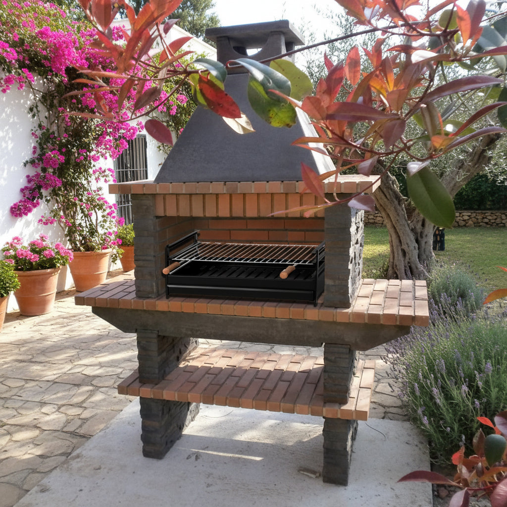 Basalto 280 Grill mit Kunststein – 80 cm Grillrost, Seitenablagen