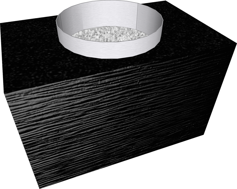 Modulschornstein Linea 40×25×25 cm – Rundanschluss Ø 200 mm (Rohr 20 cm)