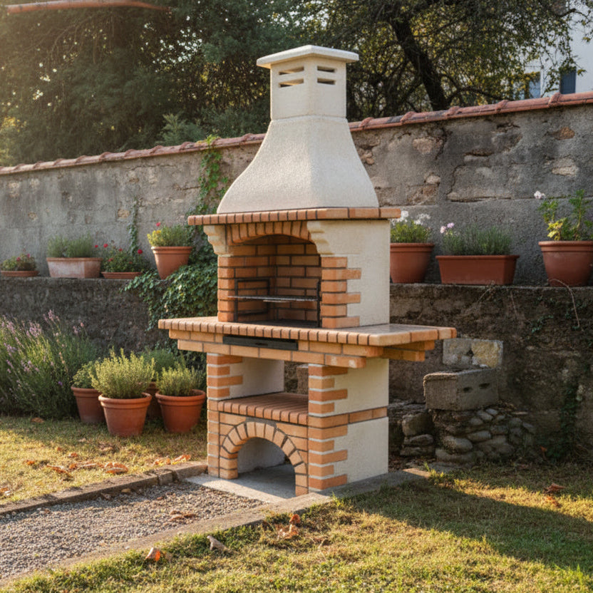 Calabria 207 – Traditioneller Grill aus Ziegel und gegossenem Stein – 60 cm Grillrost