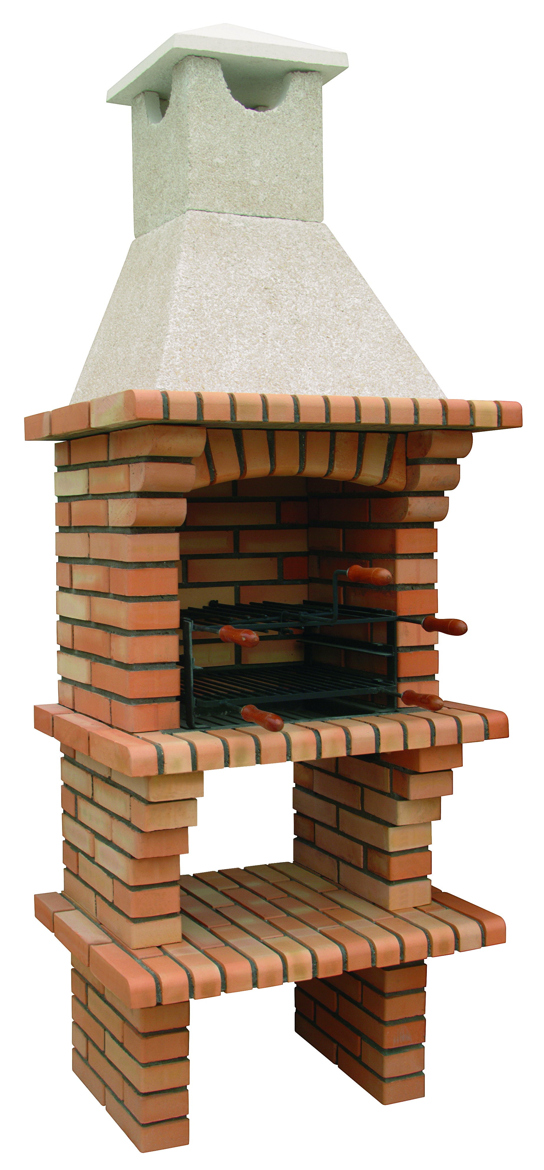 Kalabrien 60 – Traditioneller Grill aus Ziegel und rekonstituiertem Stein – Öffnung 47 cm