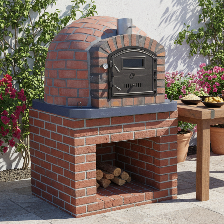 ROTERRA Holzofen – Gemauerter Pizzaofen und Drehspieß