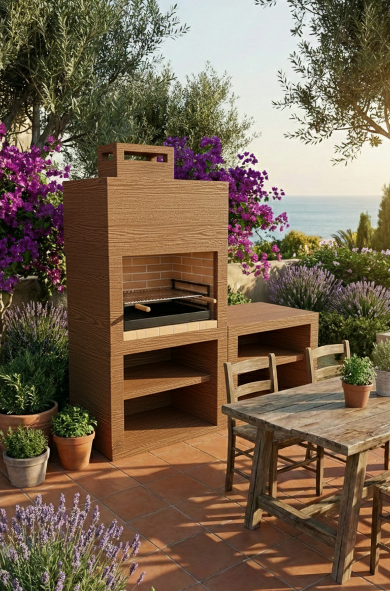 Linie 40 – Moderne Außenküche 160 cm mit Modul (Spüle optional) – Grill 60 cm