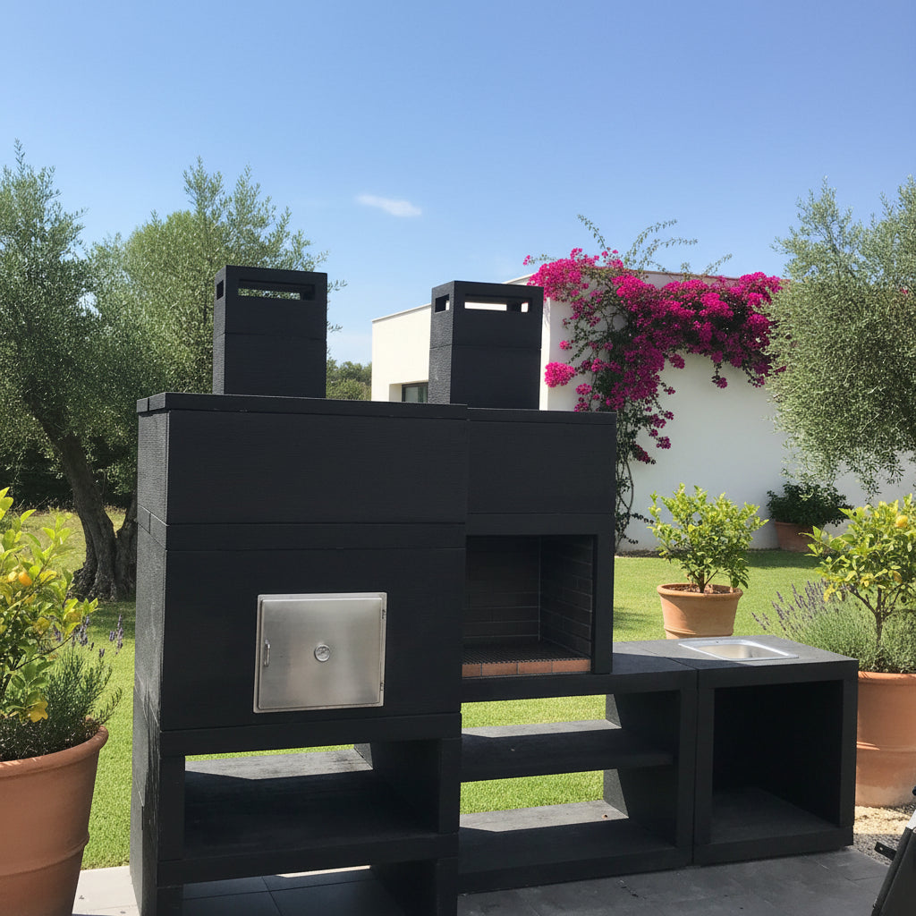 Linie 30F – Modulare Außenküche mit 80 cm Backofen, 60 cm Grill & Spülmodul (optional)