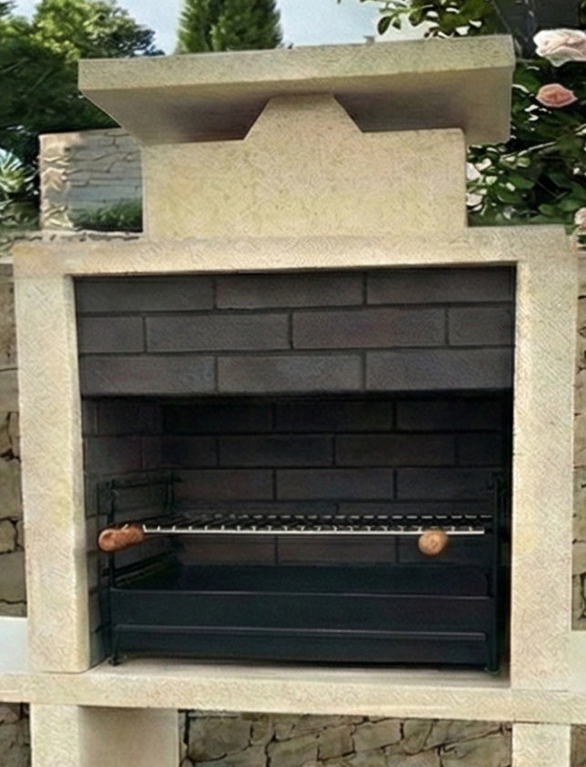 Nexa 605 – Stein-Grill mit Ziegelbrennhammer, Grillrost 60×40 cm (Edelstahl optional)