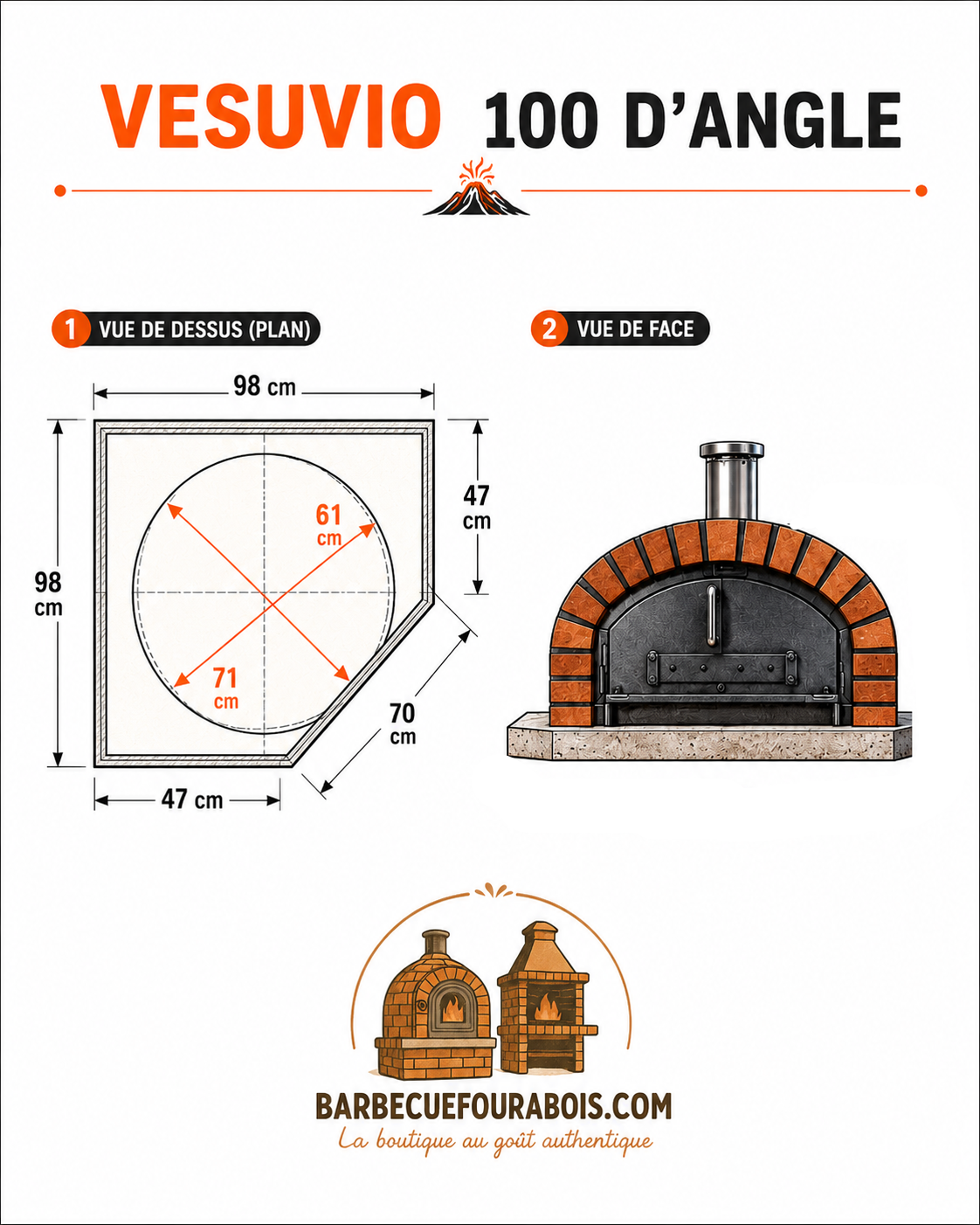 Vesuvio 100 cm Holzofen – Authentischer Pizzaofen